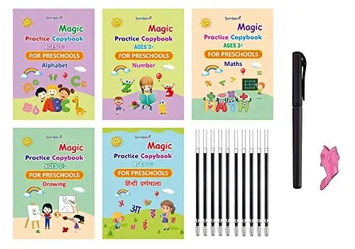 Magic Practice Copybook – 4 Books + 10 Refills